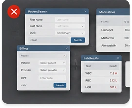 Cluttered menus & manual tasks